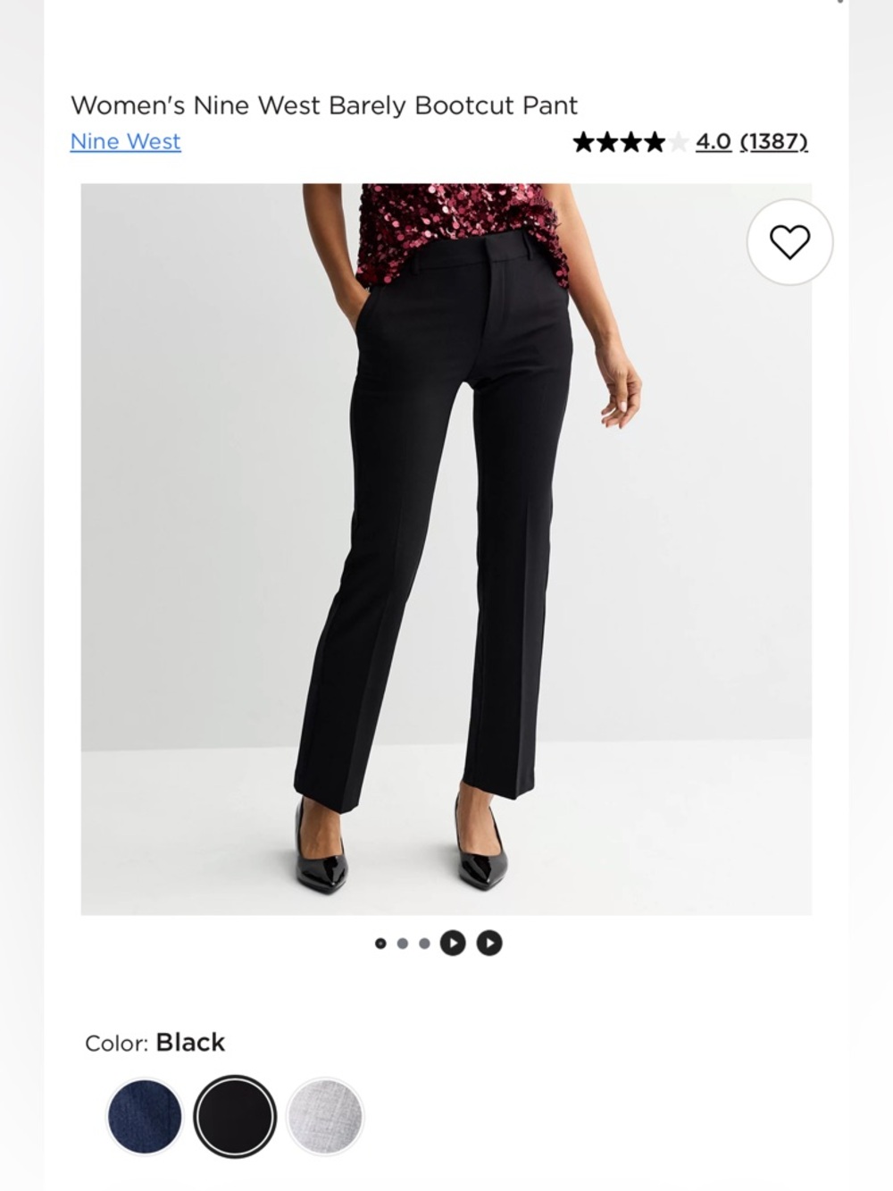 NINE WEST BARELY BOOTCUT PANTS